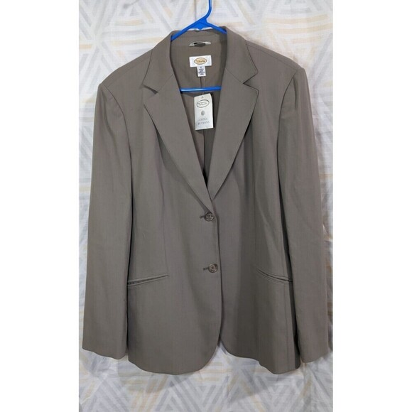 TALBOTS Womens 98% Wool Thin Flannel Blazer Jacket Gray Sz 16 $198 - Picture 1 of 9